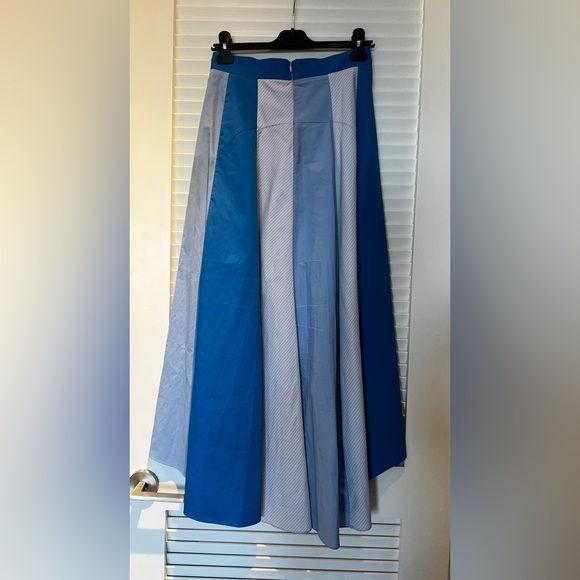 Sandro Blue and White High-Low Skirt - Picture 5 of 6